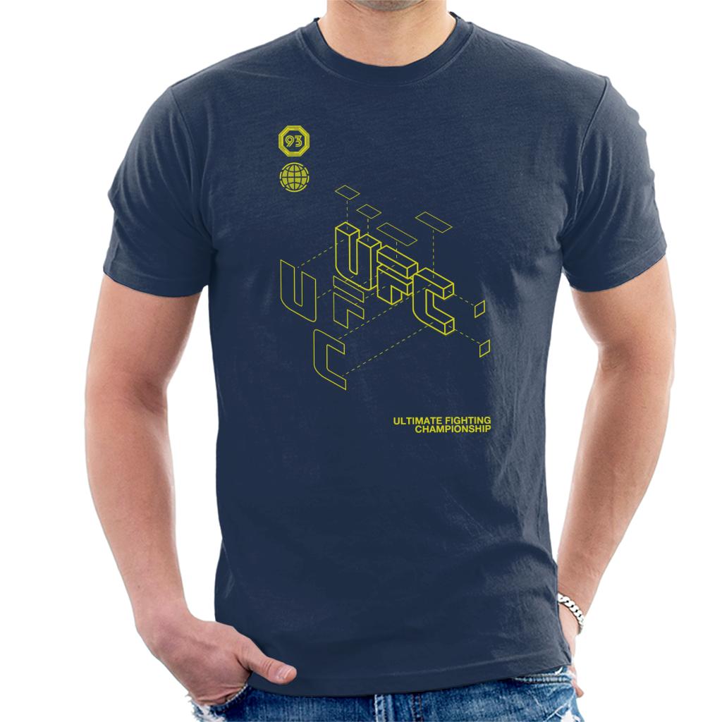 UFC Retro Yellow Blueprint Men's T-Shirt-ALL + EVERY