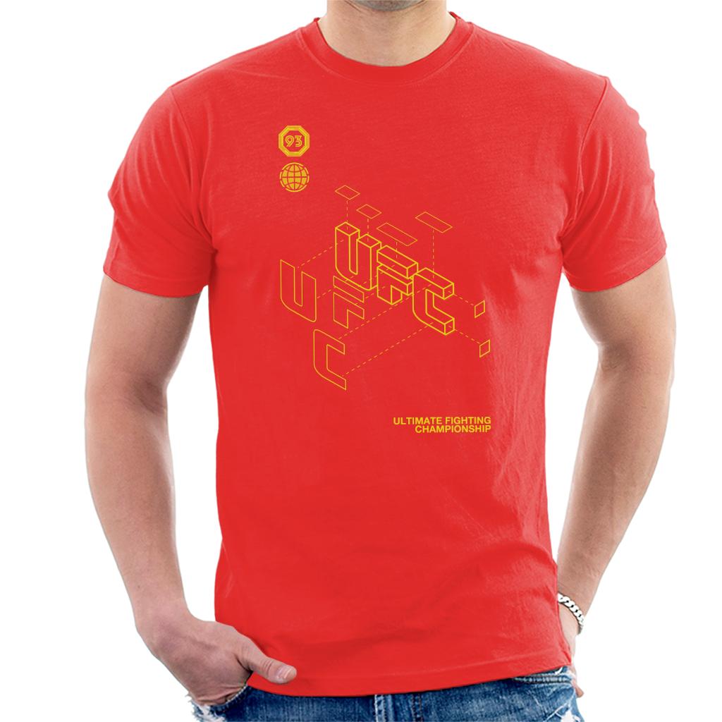 UFC Retro Yellow Blueprint Men's T-Shirt-ALL + EVERY