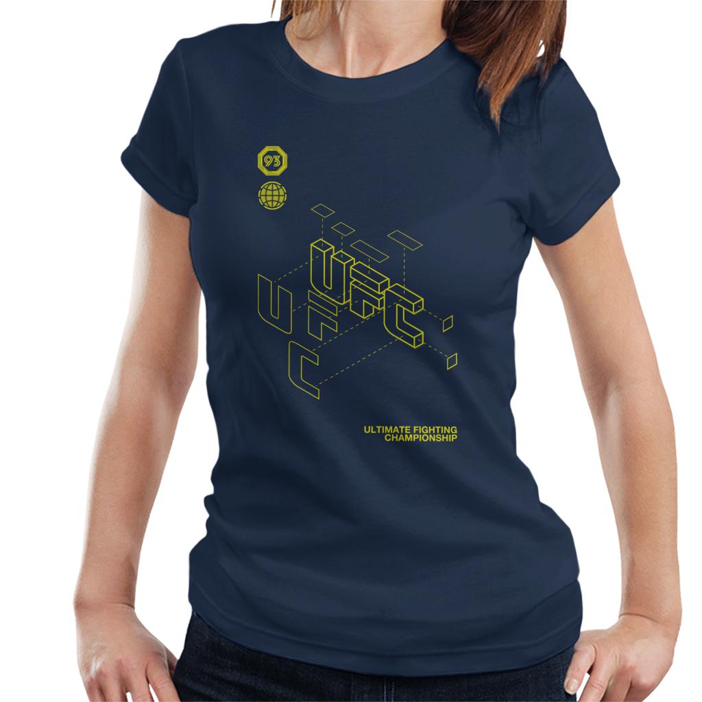 UFC Retro Yellow Blueprint Women's T-Shirt-ALL + EVERY