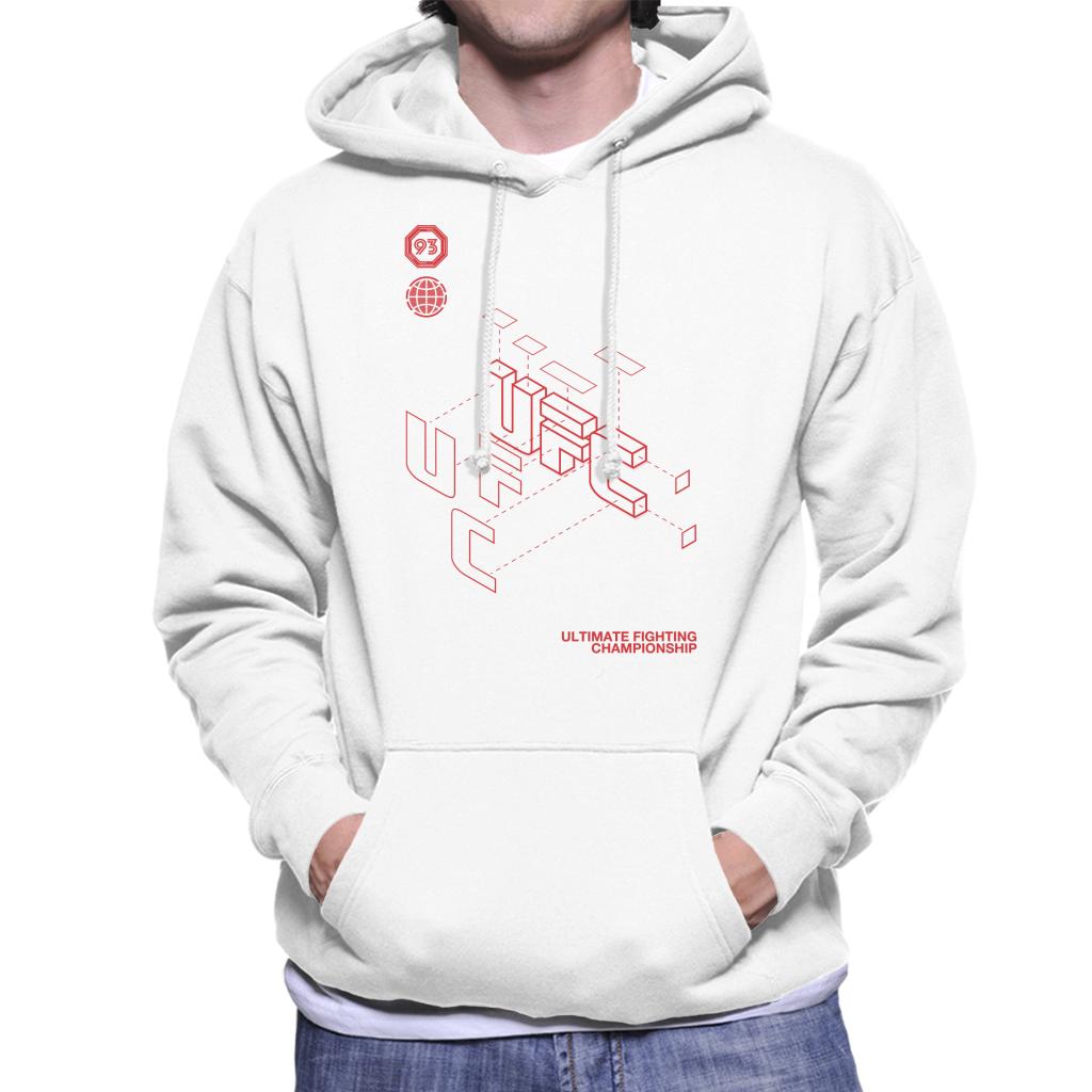 UFC Retro Red Blueprint Men's Hooded Sweatshirt-ALL + EVERY