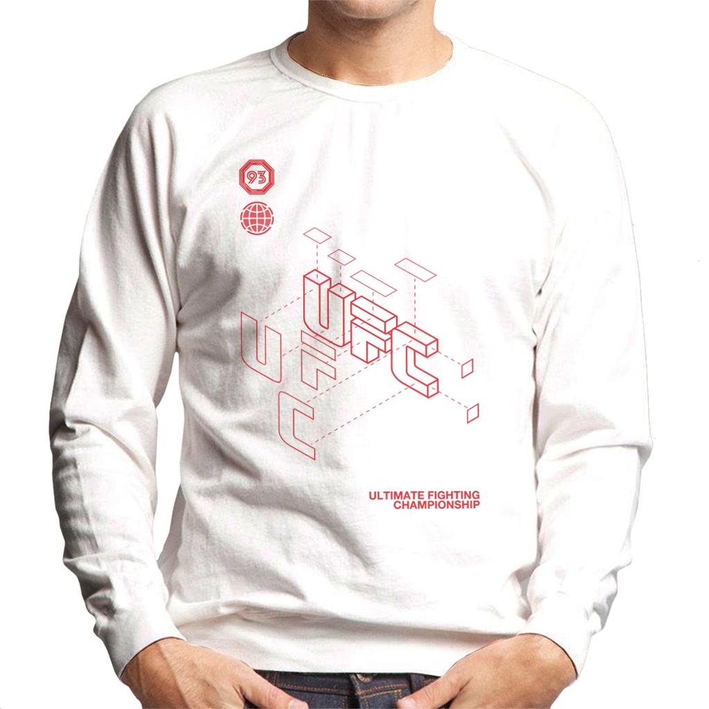 UFC Retro Red Blueprint Men's Sweatshirt-ALL + EVERY