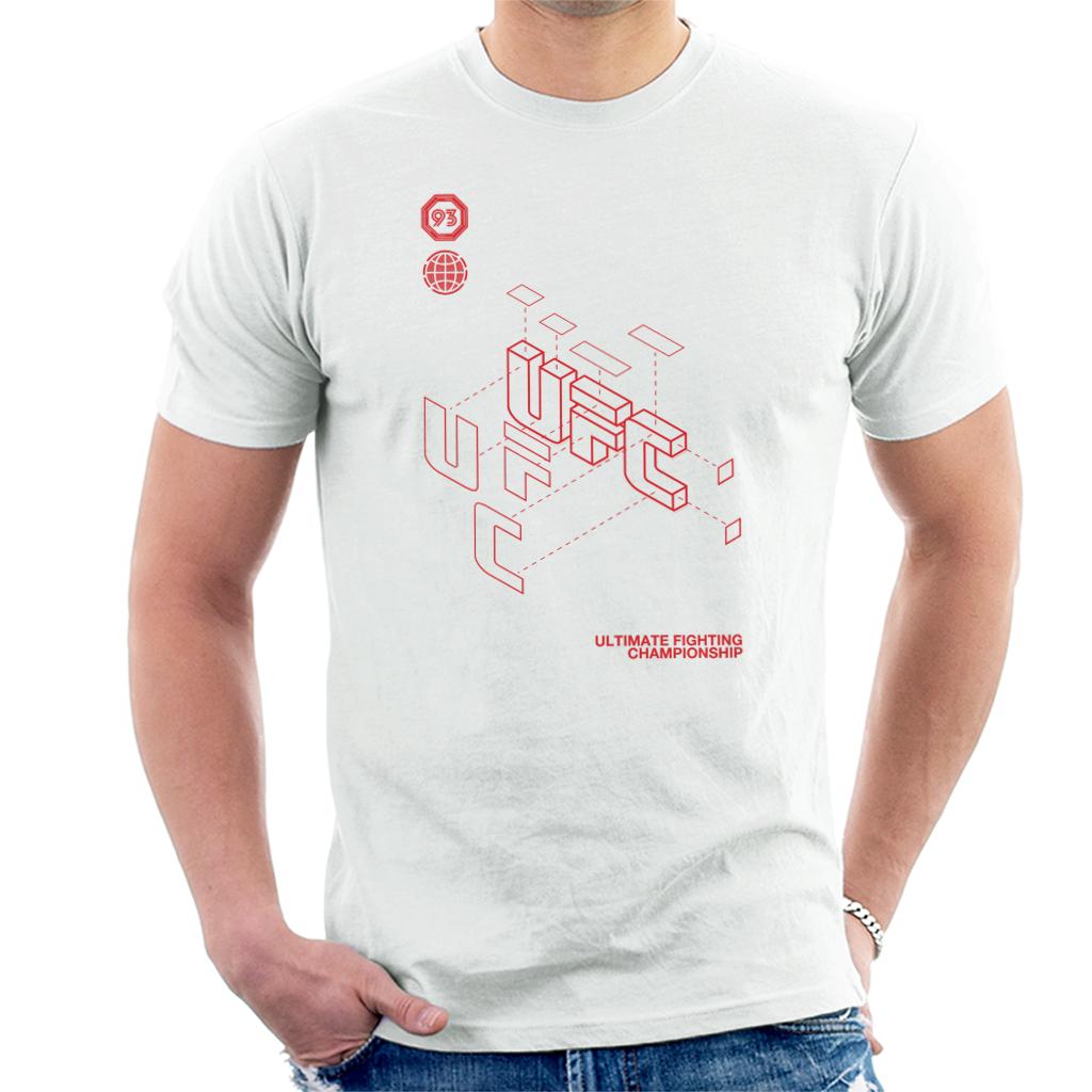 UFC Retro Red Blueprint Men's T-Shirt-ALL + EVERY