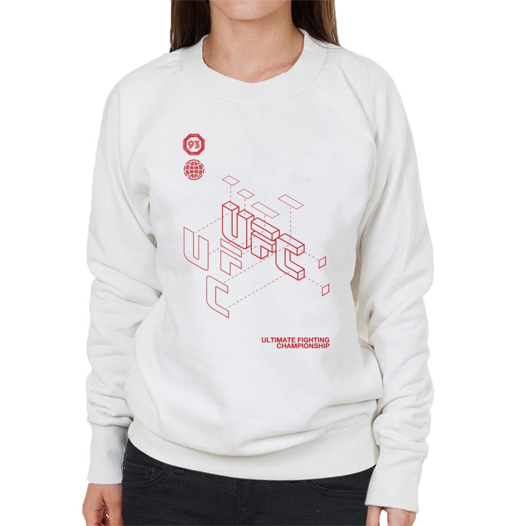 UFC Retro Red Blueprint Women's Sweatshirt-ALL + EVERY