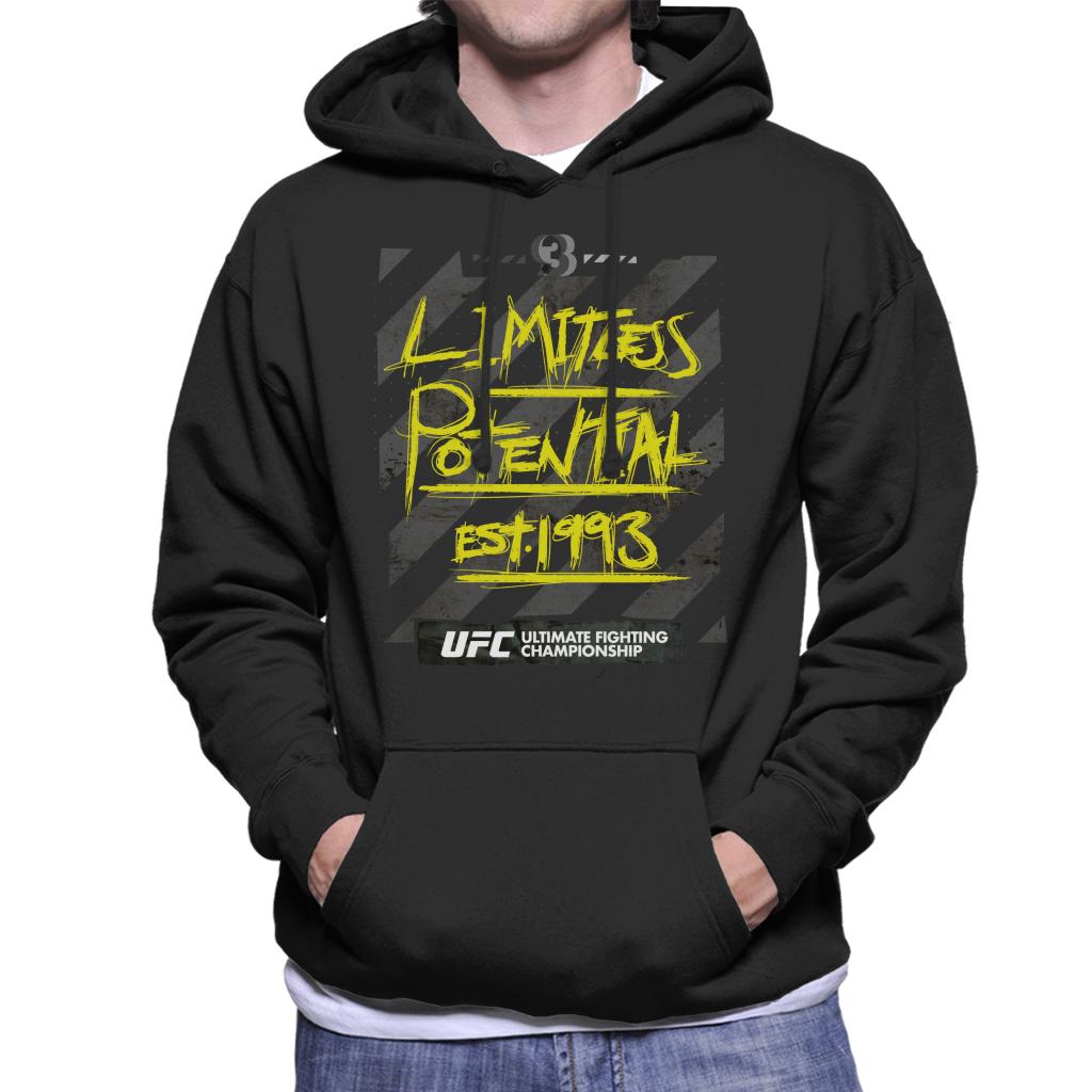 UFC Limitless Potential Tape Yellow Text Men's Hooded Sweatshirt-ALL + EVERY