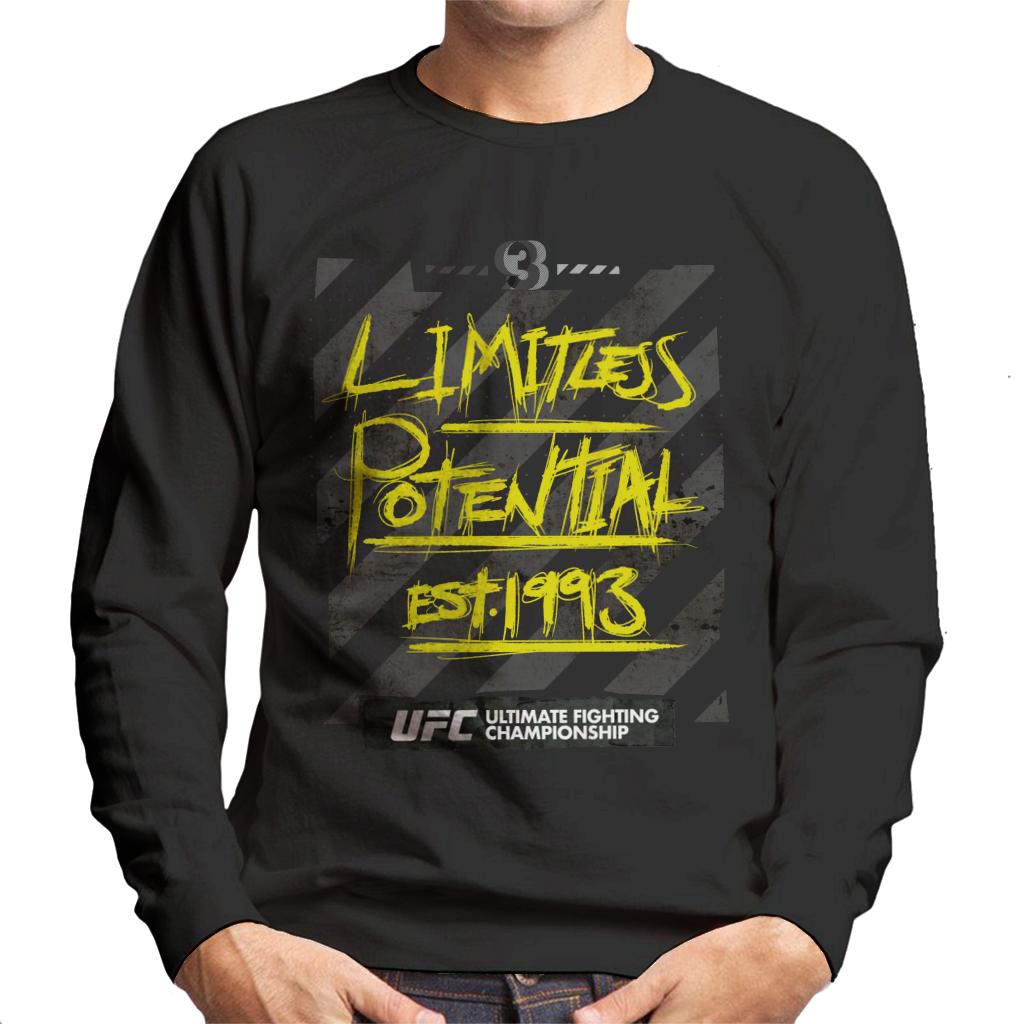 UFC Limitless Potential Tape Yellow Text Men's Sweatshirt-ALL + EVERY