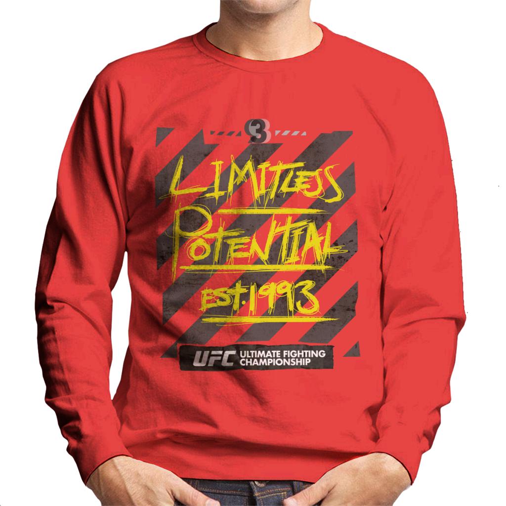 UFC Limitless Potential Tape Yellow Text Men's Sweatshirt-ALL + EVERY