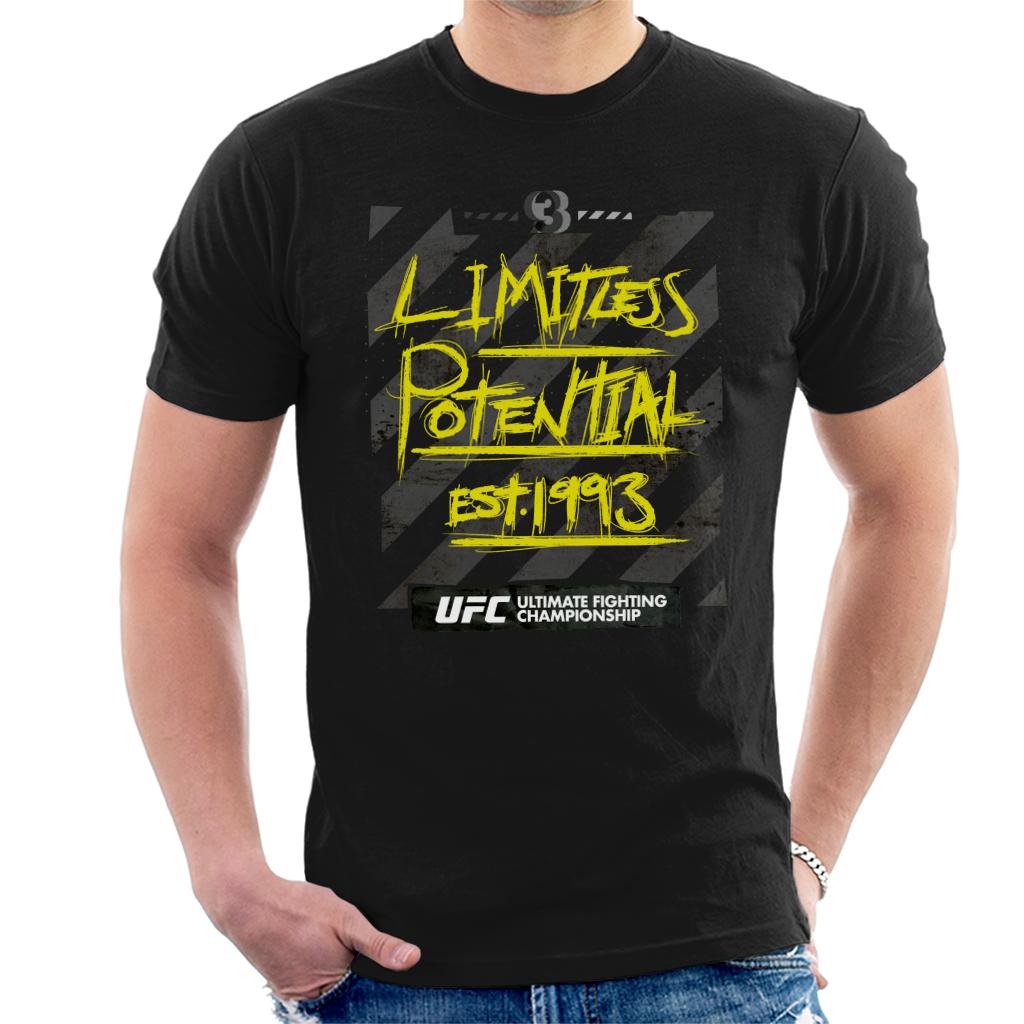 UFC Limitless Potential Tape Yellow Text Men's T-Shirt-ALL + EVERY