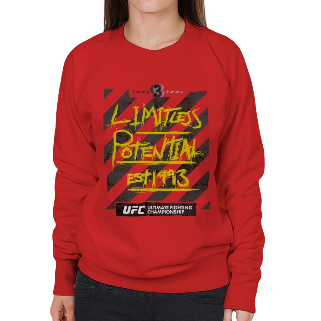 UFC Limitless Potential Tape Yellow Text Women's Sweatshirt-ALL + EVERY