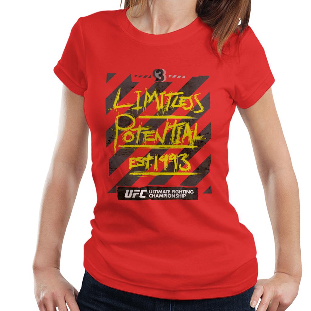 UFC Limitless Potential Tape Yellow Text Women's T-Shirt-ALL + EVERY