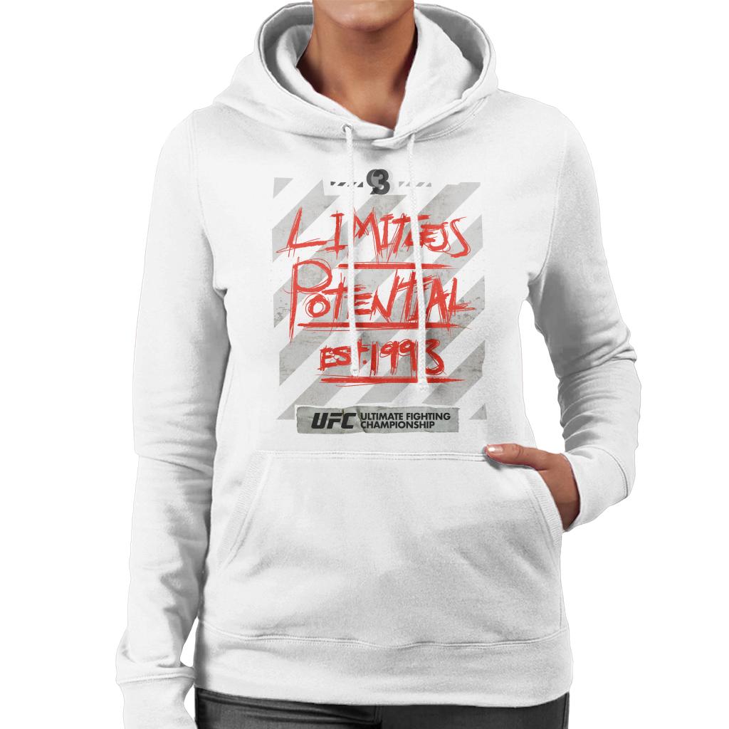 UFC Limitless Potential Tape Red Text Women's Hooded Sweatshirt-ALL + EVERY