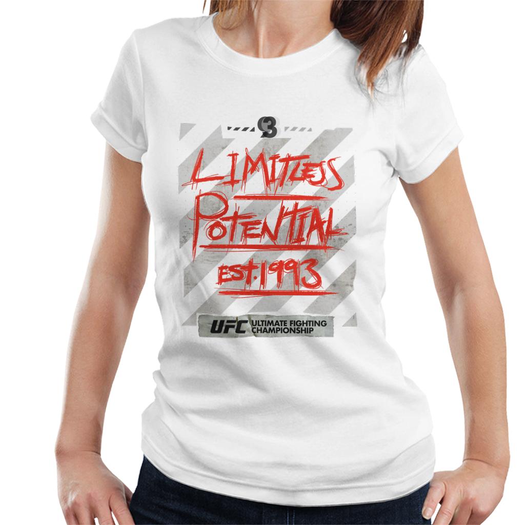 UFC Limitless Potential Tape Red Text Women's T-Shirt-ALL + EVERY