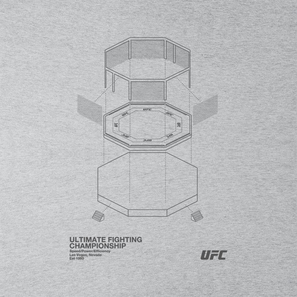 UFC Octagon Blueprint Black Print Men's T-Shirt-ALL + EVERY