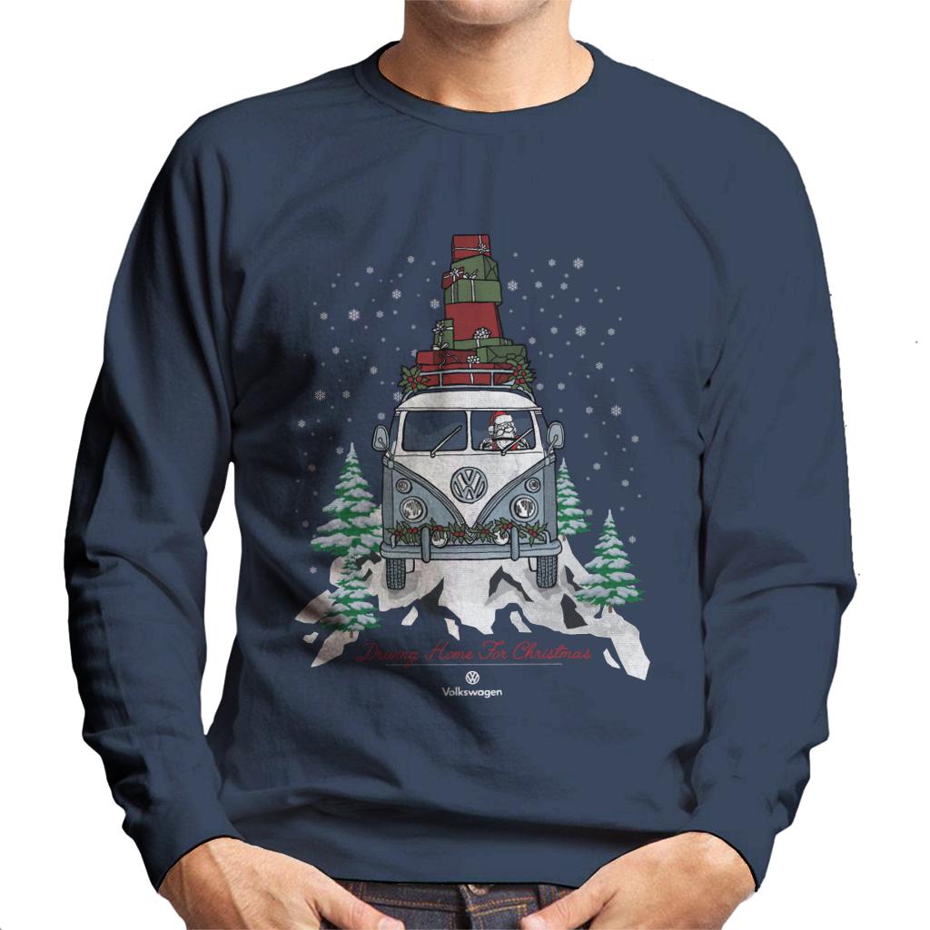 Volkswagen Driving Home Christmas Camper Men's Sweatshirt-ALL + EVERY