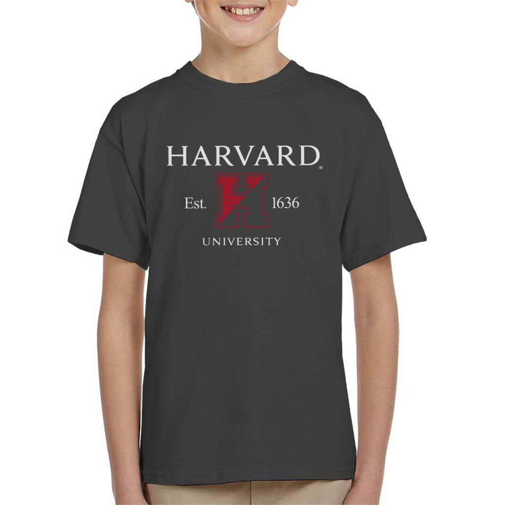 Harvard University Est 1636 Two Tone Logo Kid's T-Shirt-ALL + EVERY