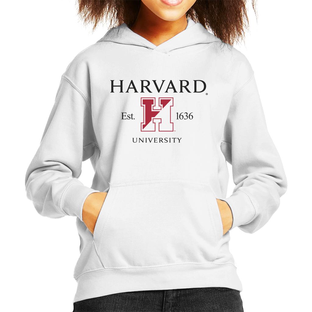 Harvard University Two Tone Logo Est 1636 Kid's Hooded Sweatshirt-ALL + EVERY