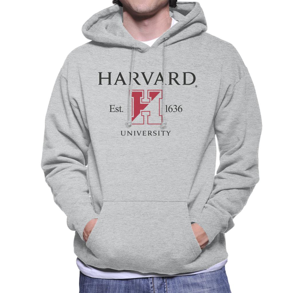 Harvard University Two Tone Logo Est 1636 Men's Hooded Sweatshirt-ALL + EVERY