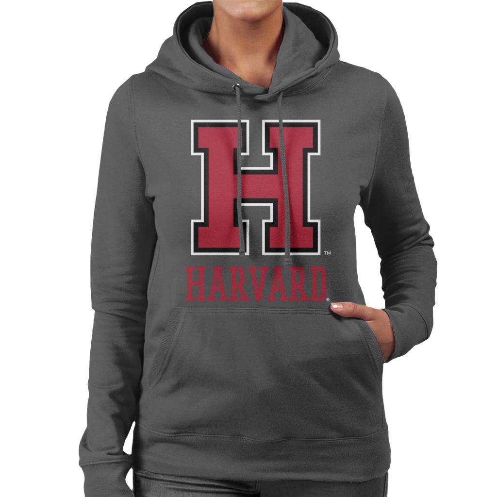 Harvard University Red H Varsity Logo Women's Hooded Sweatshirt-ALL + EVERY