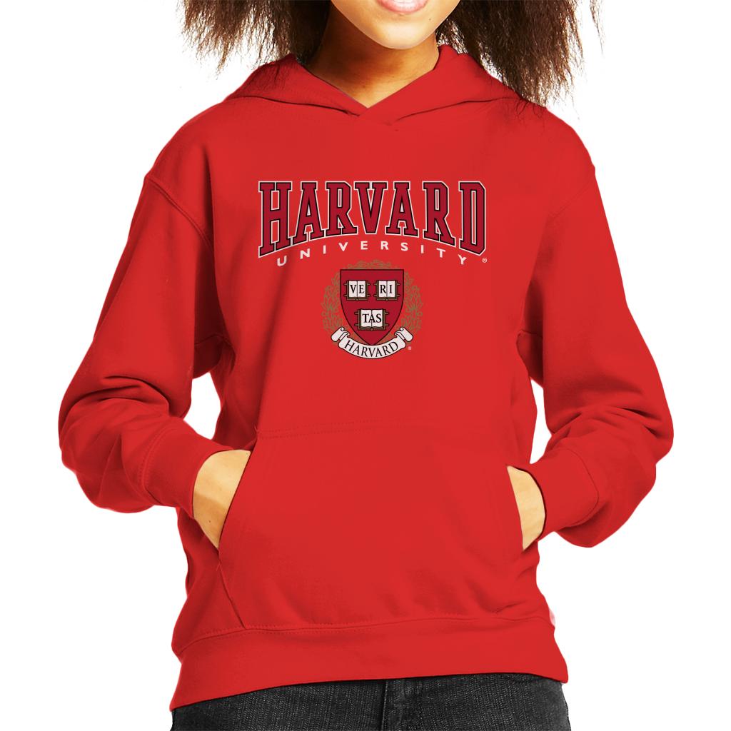 Harvard University Red Veritas Crest Kid's Hooded Sweatshirt-ALL + EVERY