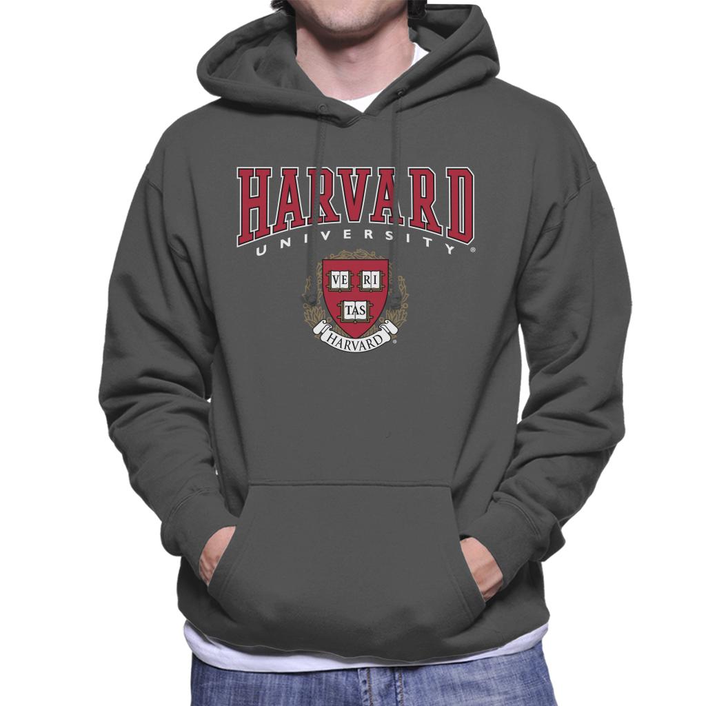 Harvard University Red Veritas Crest Men's Hooded Sweatshirt-ALL + EVERY