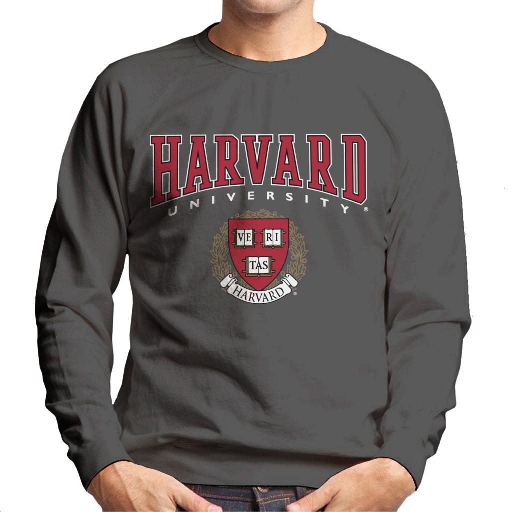 Harvard University Red Veritas Crest Men's Sweatshirt-ALL + EVERY