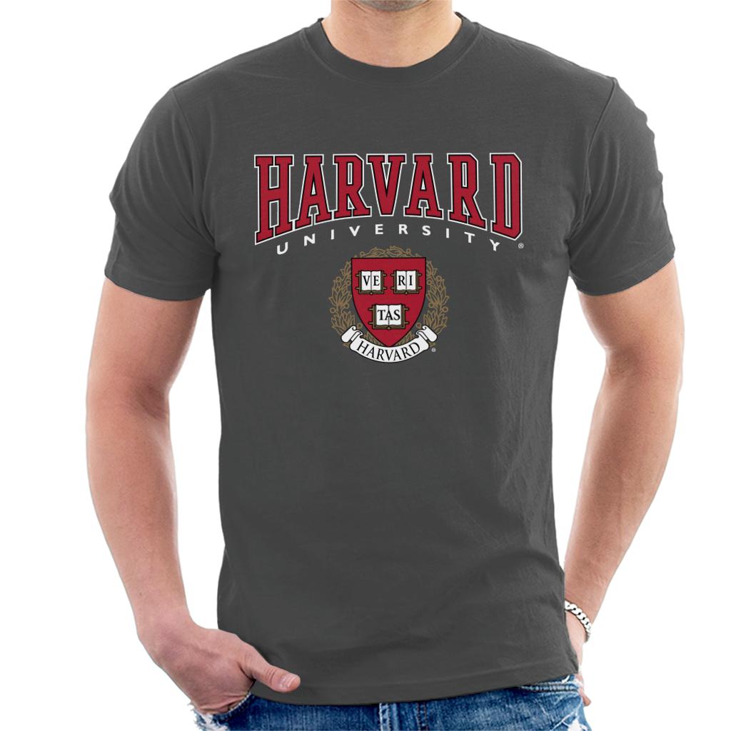 Harvard University Red Veritas Crest Men's T-Shirt-ALL + EVERY