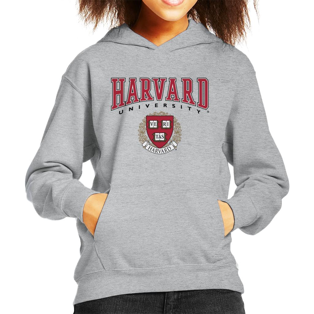 Harvard University Veritas Red Crest Kid's Hooded Sweatshirt-ALL + EVERY