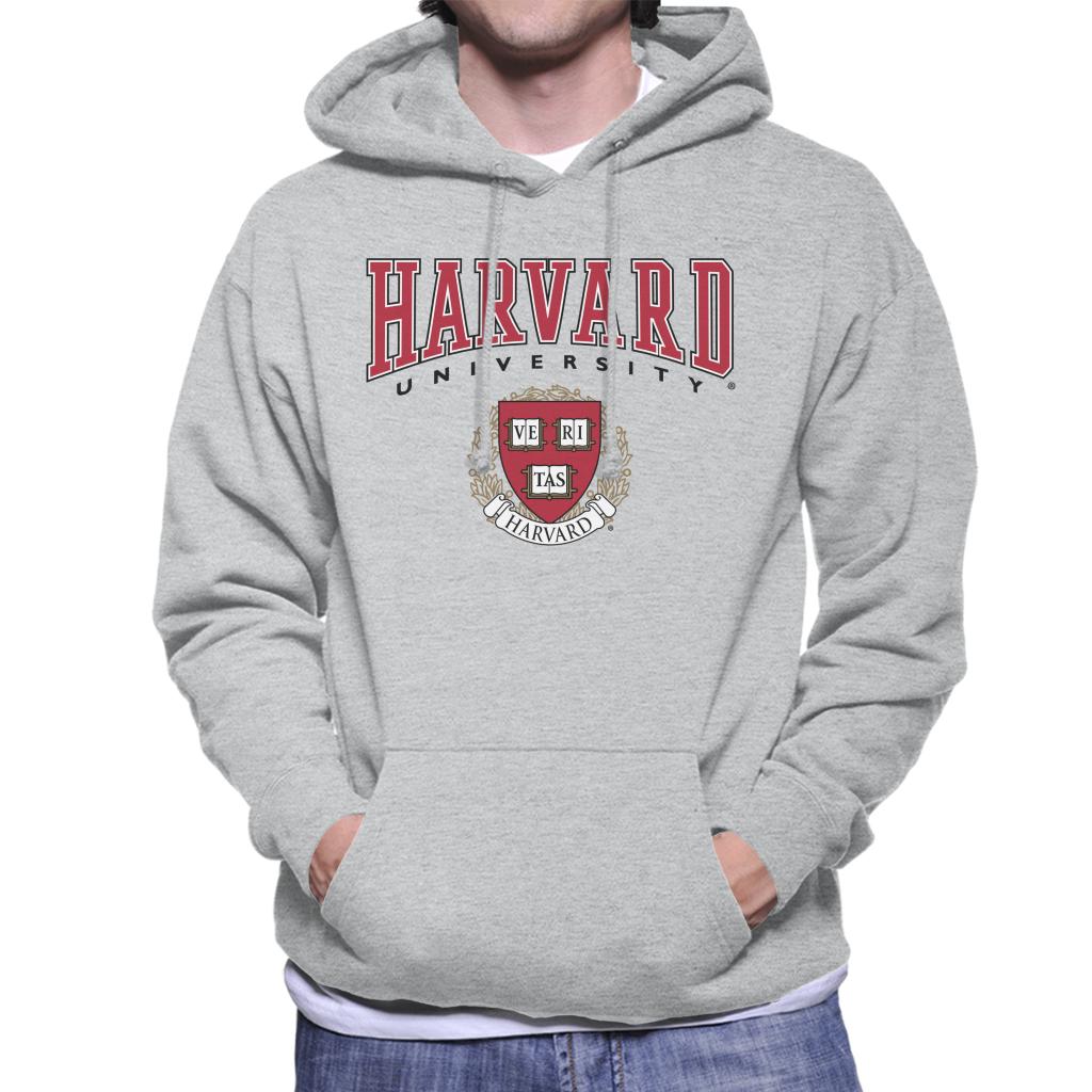 Harvard University Veritas Red Crest Men's Hooded Sweatshirt-ALL + EVERY