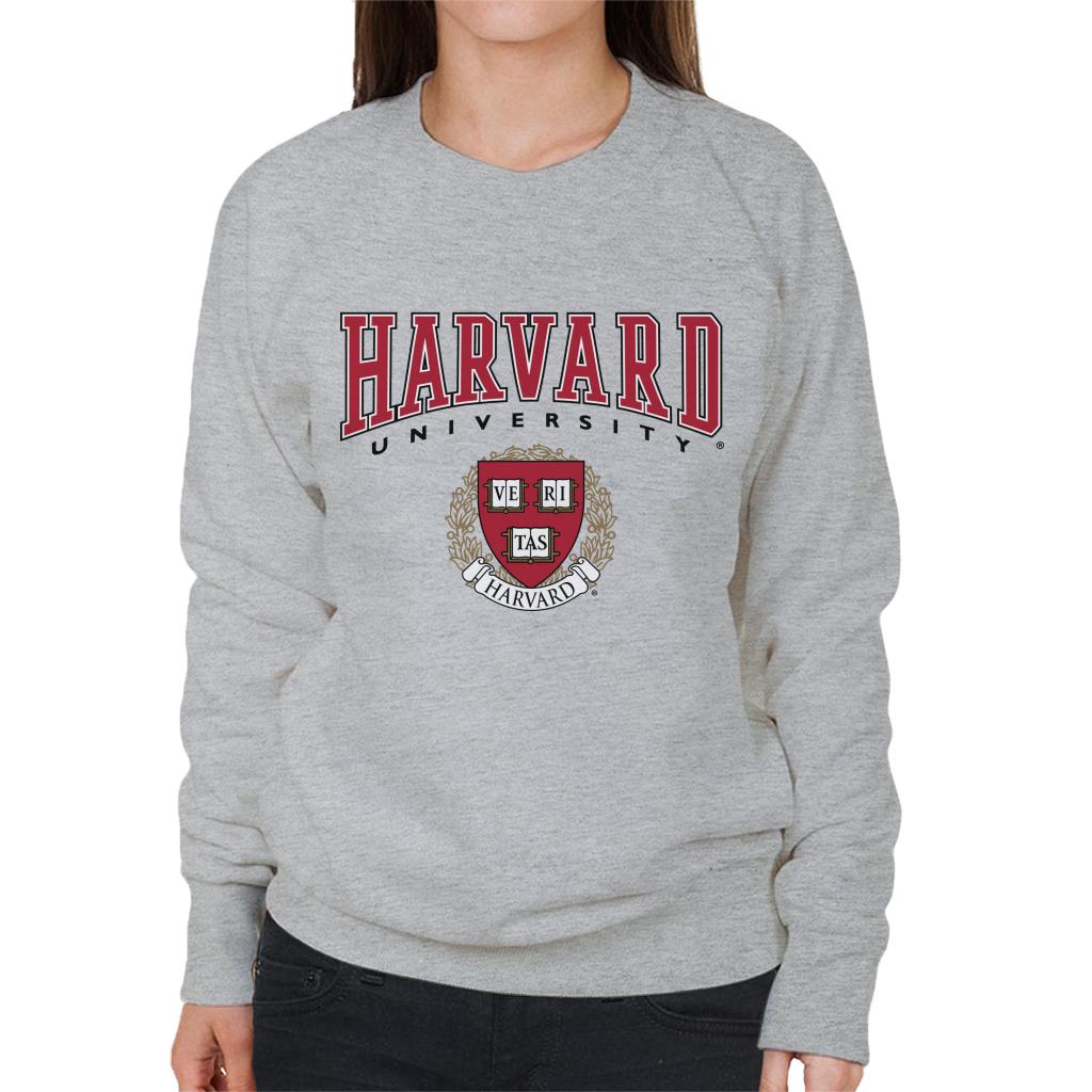 Harvard University Veritas Red Crest Women's Sweatshirt-ALL + EVERY