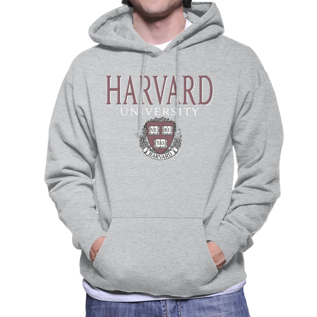 Harvard University Faded Veritas Crest Men's Hooded Sweatshirt-ALL + EVERY