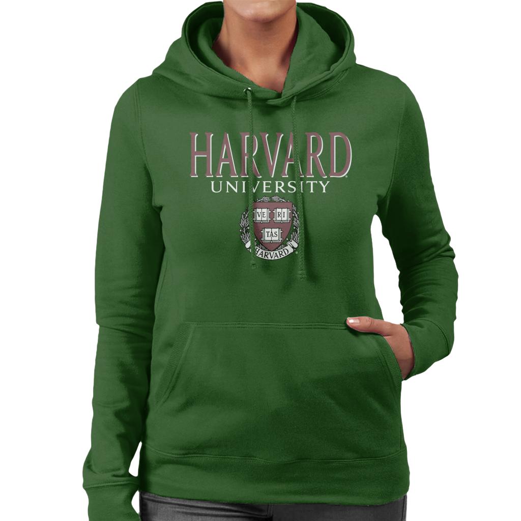 Harvard University Faded Veritas Crest Women's Hooded Sweatshirt-ALL + EVERY