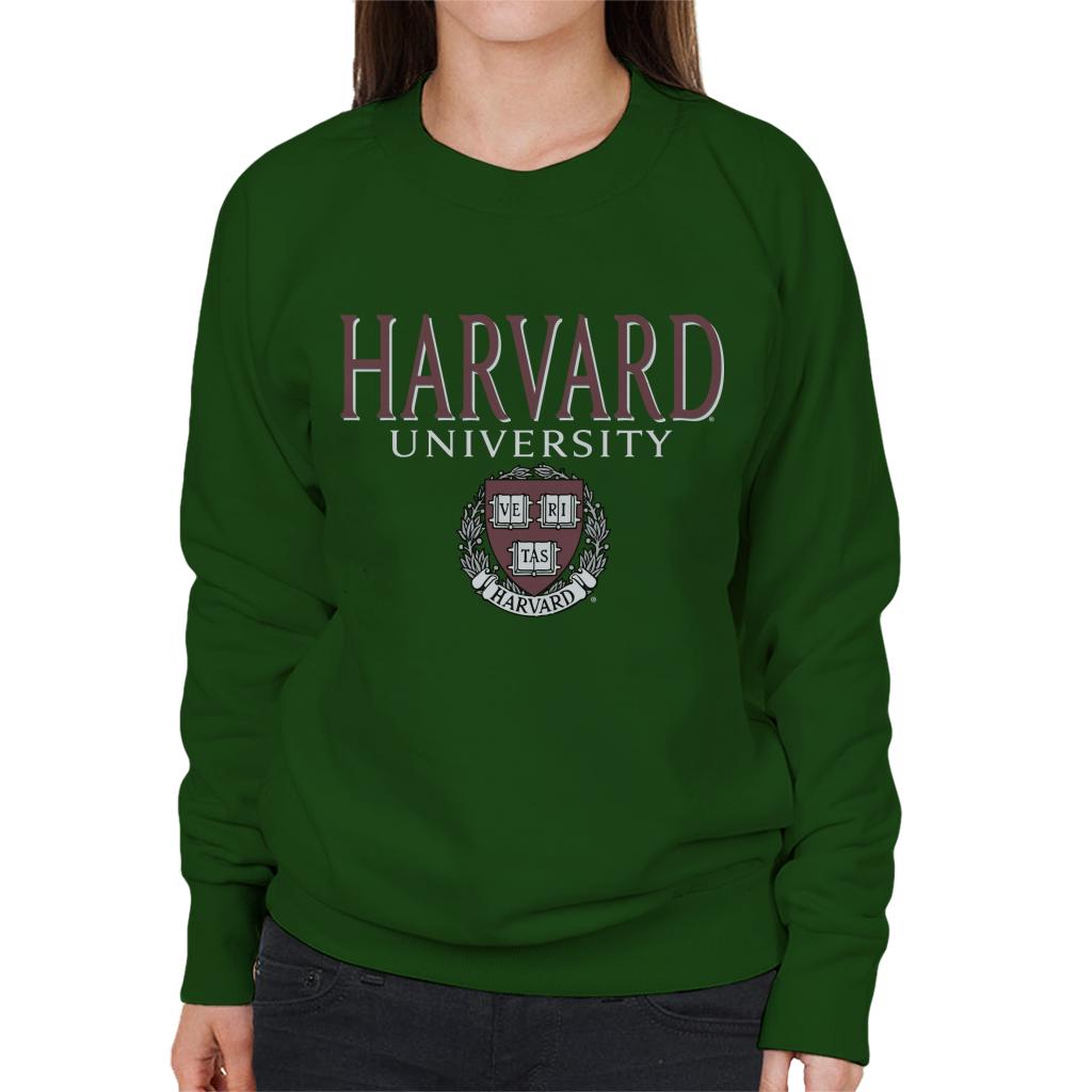 Harvard University Faded Veritas Crest Women's Sweatshirt-ALL + EVERY