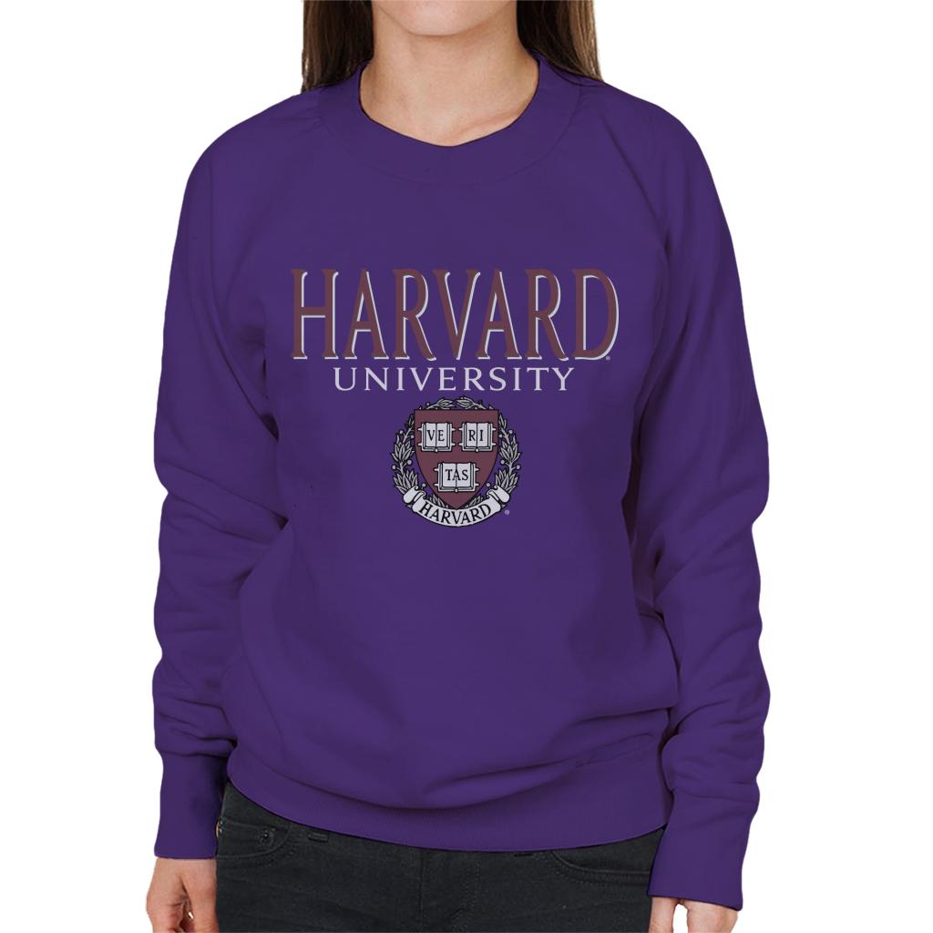 Harvard University Faded Veritas Crest Women's Sweatshirt-ALL + EVERY