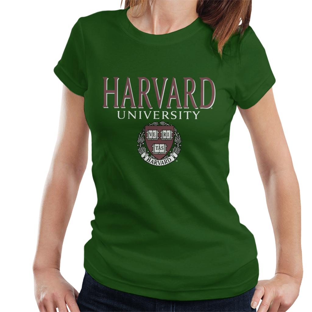 Harvard University Faded Veritas Crest Women's T-Shirt-ALL + EVERY