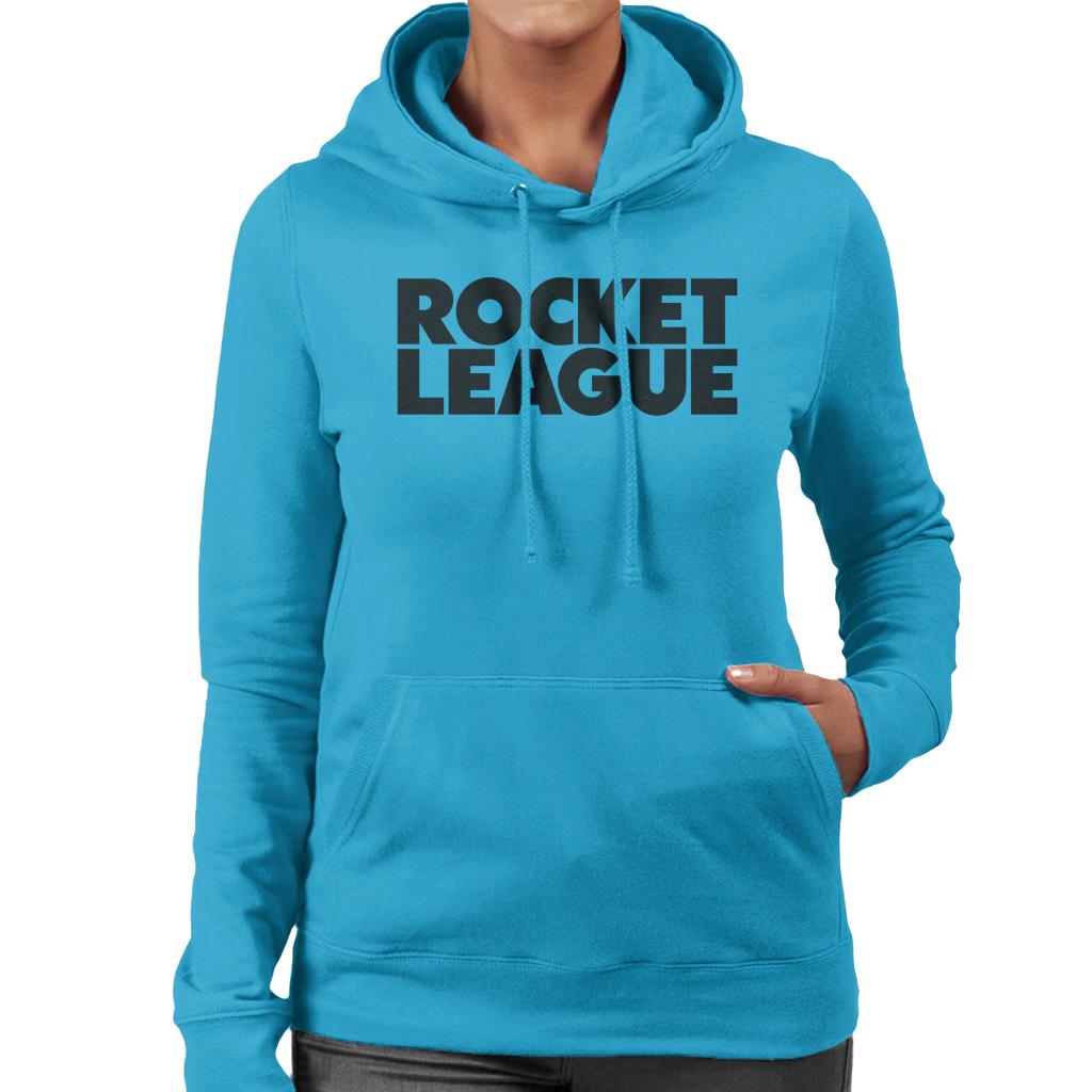 Rocket League Black Classic Logo Women's Hooded Sweatshirt-ALL + EVERY