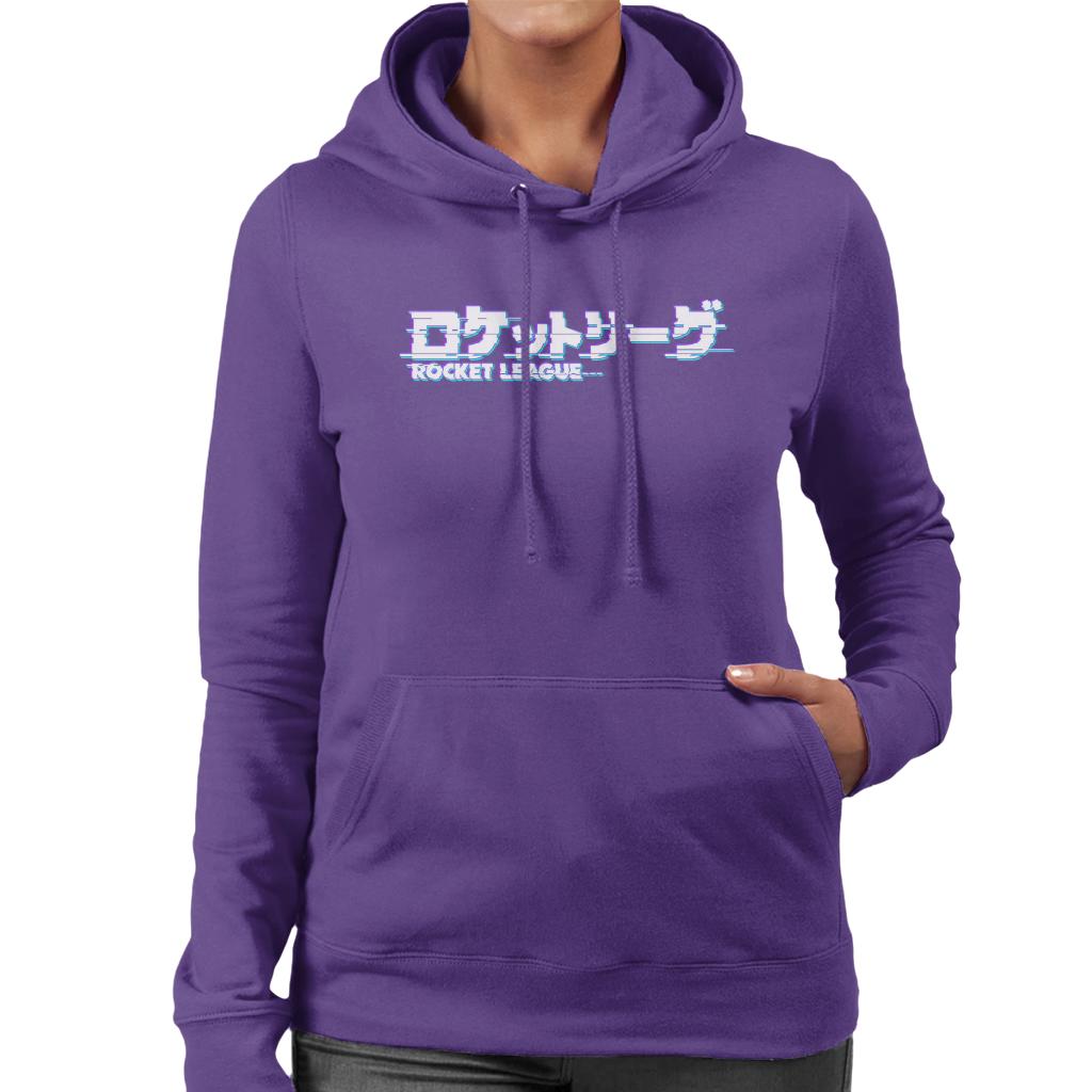 Rocket League Light Tokyo Glitch Logo Women's Hooded Sweatshirt-ALL + EVERY