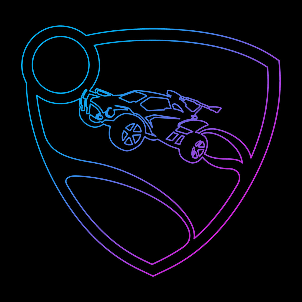 Rocket League Glowing Shield Logo Men's T-Shirt-ALL + EVERY