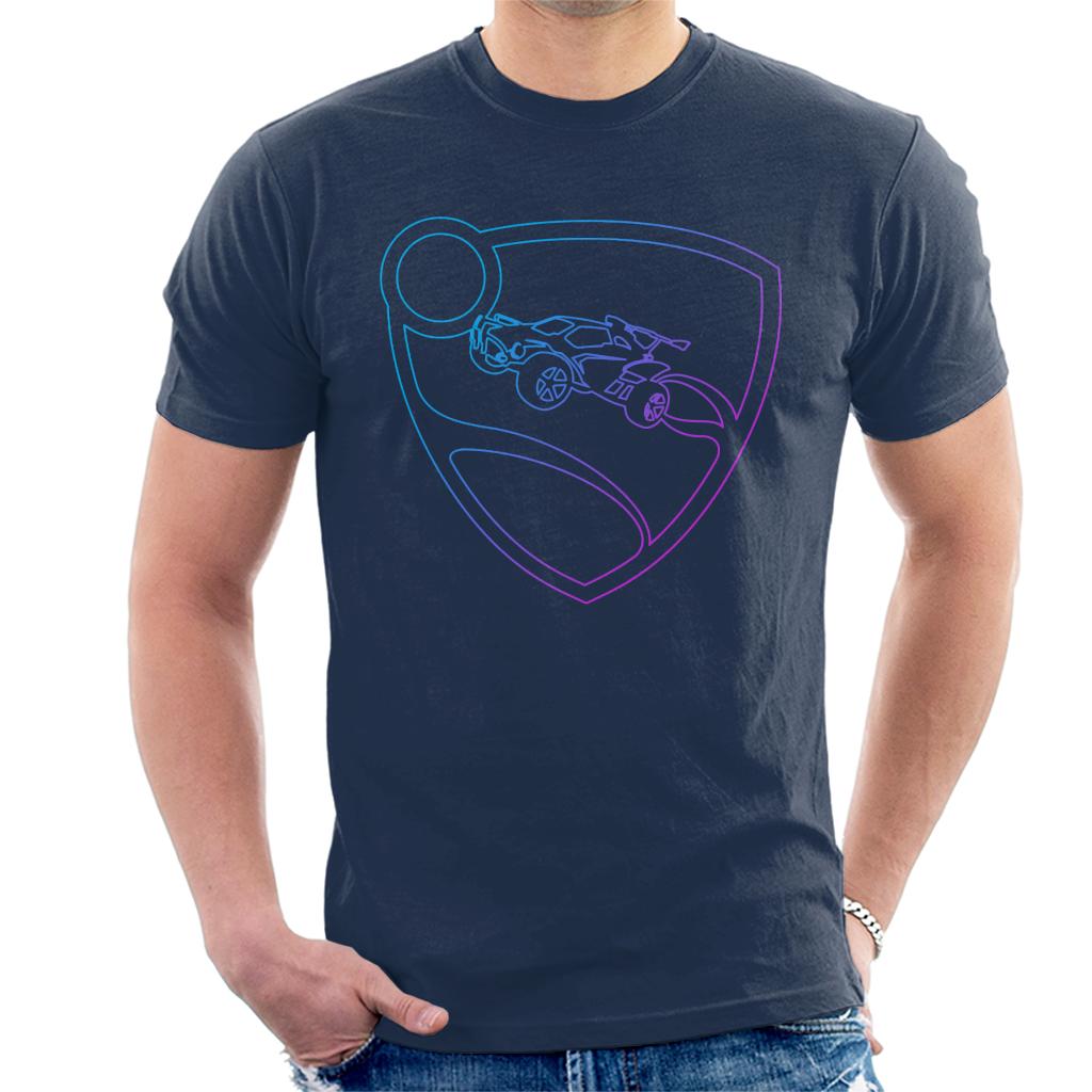 Rocket League Glowing Shield Logo Men's T-Shirt-ALL + EVERY