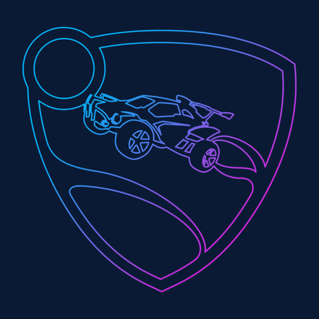 Rocket League Glowing Shield Logo Men's T-Shirt-ALL + EVERY