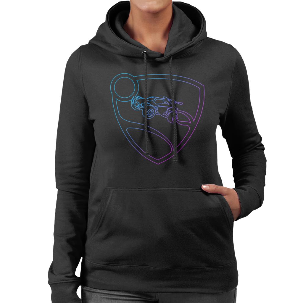 Rocket League Glowing Shield Logo Women's Hooded Sweatshirt-ALL + EVERY