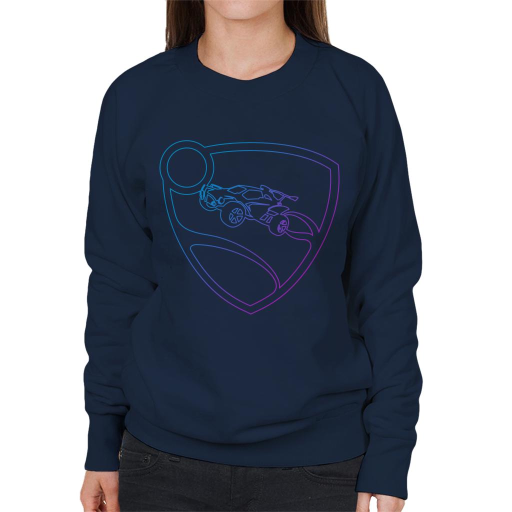 Rocket League Glowing Shield Logo Women's Sweatshirt-ALL + EVERY