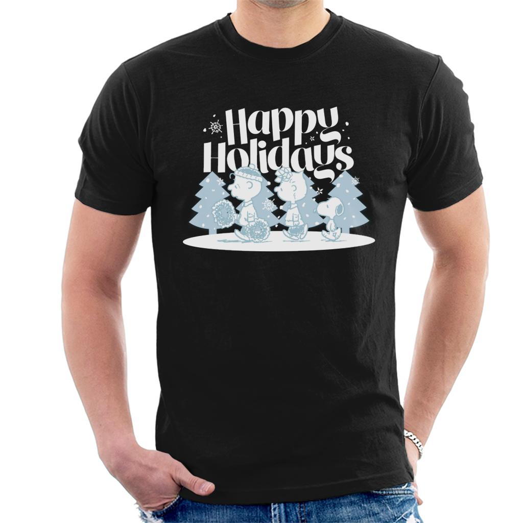 Peanuts Christmas Snoopy Happy Holidays Men's T-Shirt-ALL + EVERY