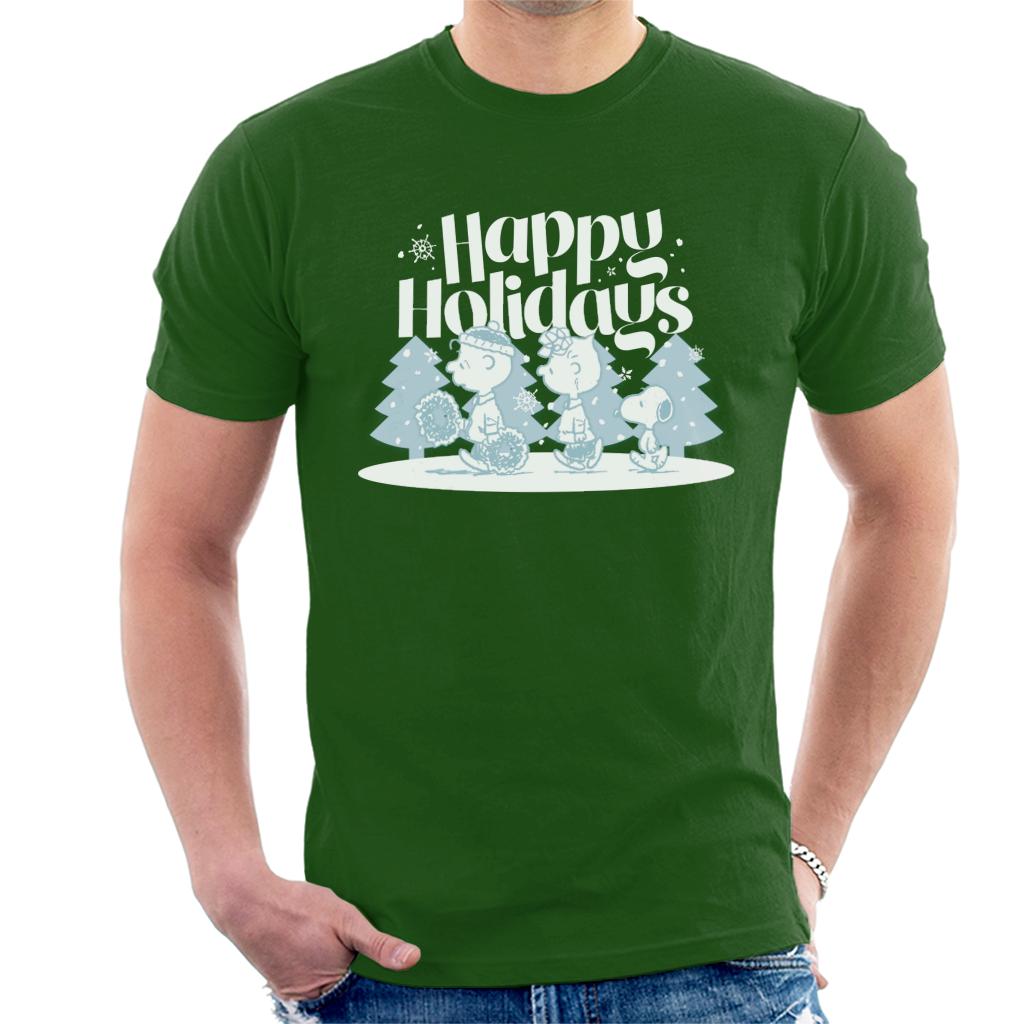 Peanuts Christmas Snoopy Happy Holidays Men's T-Shirt-ALL + EVERY