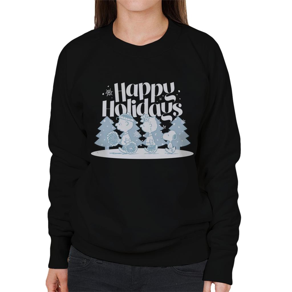 Peanuts Christmas Snoopy Happy Holidays Women's Sweatshirt-ALL + EVERY