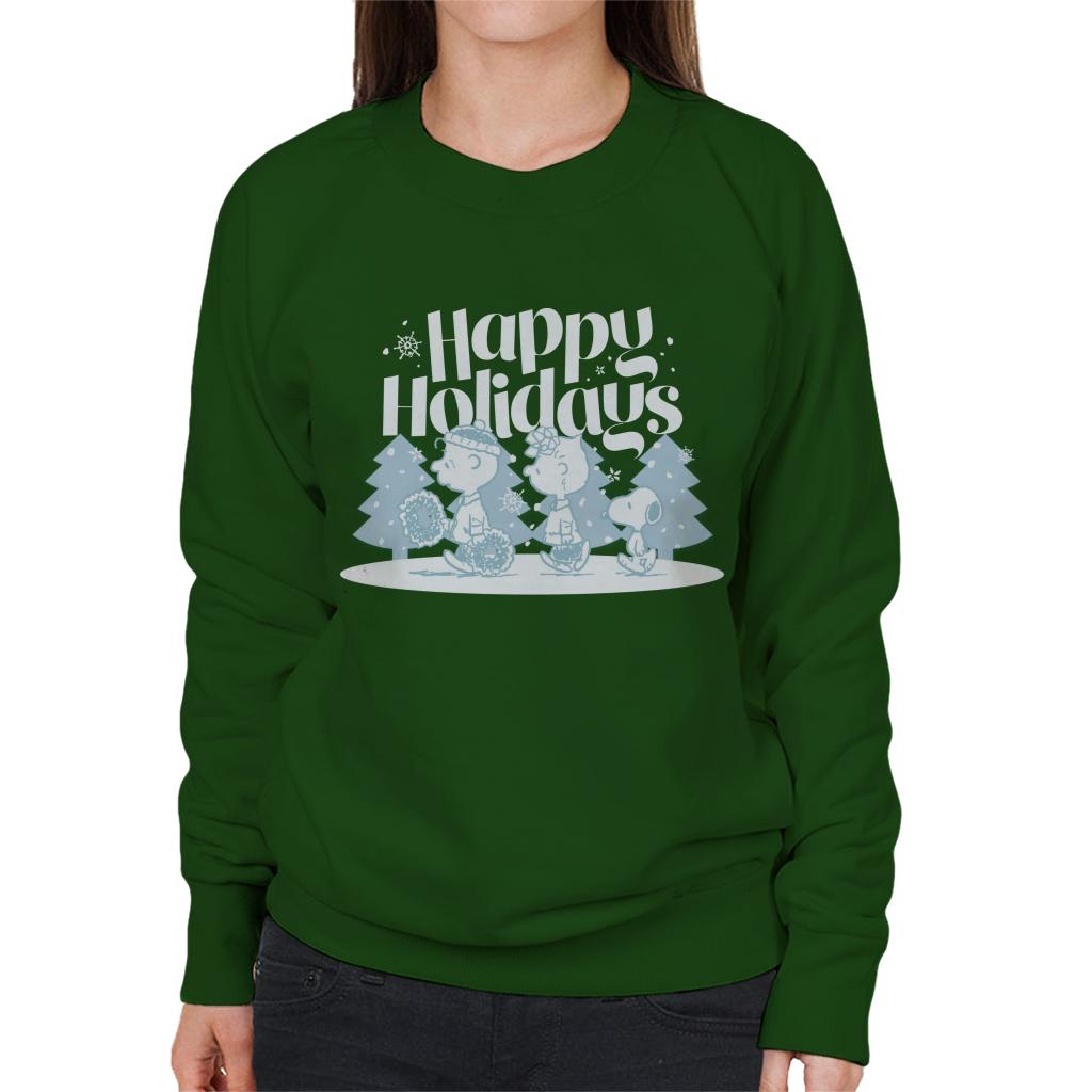 Peanuts Christmas Snoopy Happy Holidays Women's Sweatshirt-ALL + EVERY