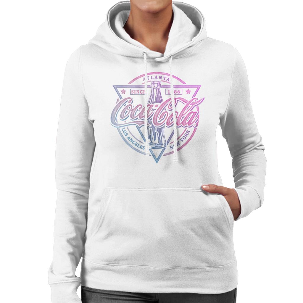 Coca Cola Atlanta Since 1886 LA And New York Women's Hooded Sweatshirt-ALL + EVERY