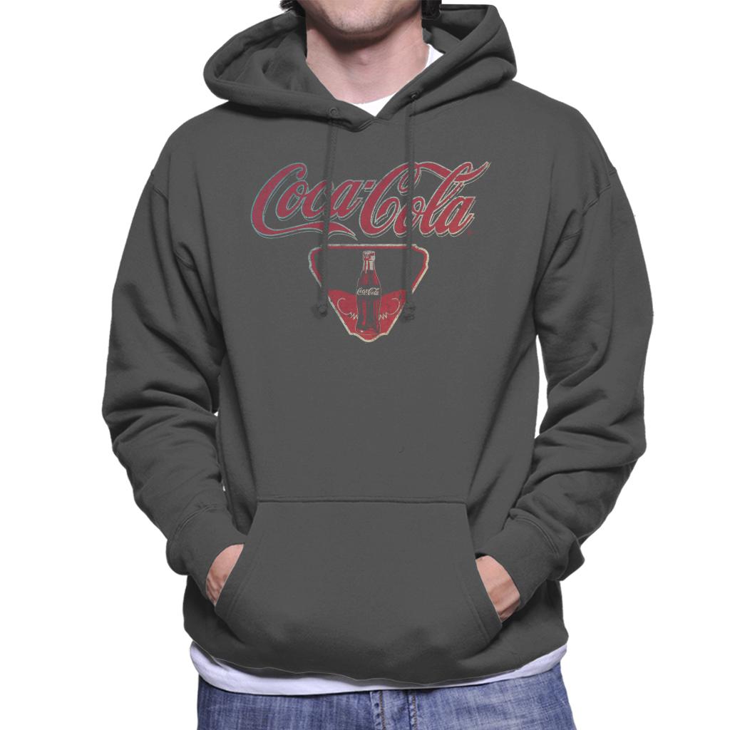 Coca Cola Vintage Bottle Logo Men's Hooded Sweatshirt-ALL + EVERY