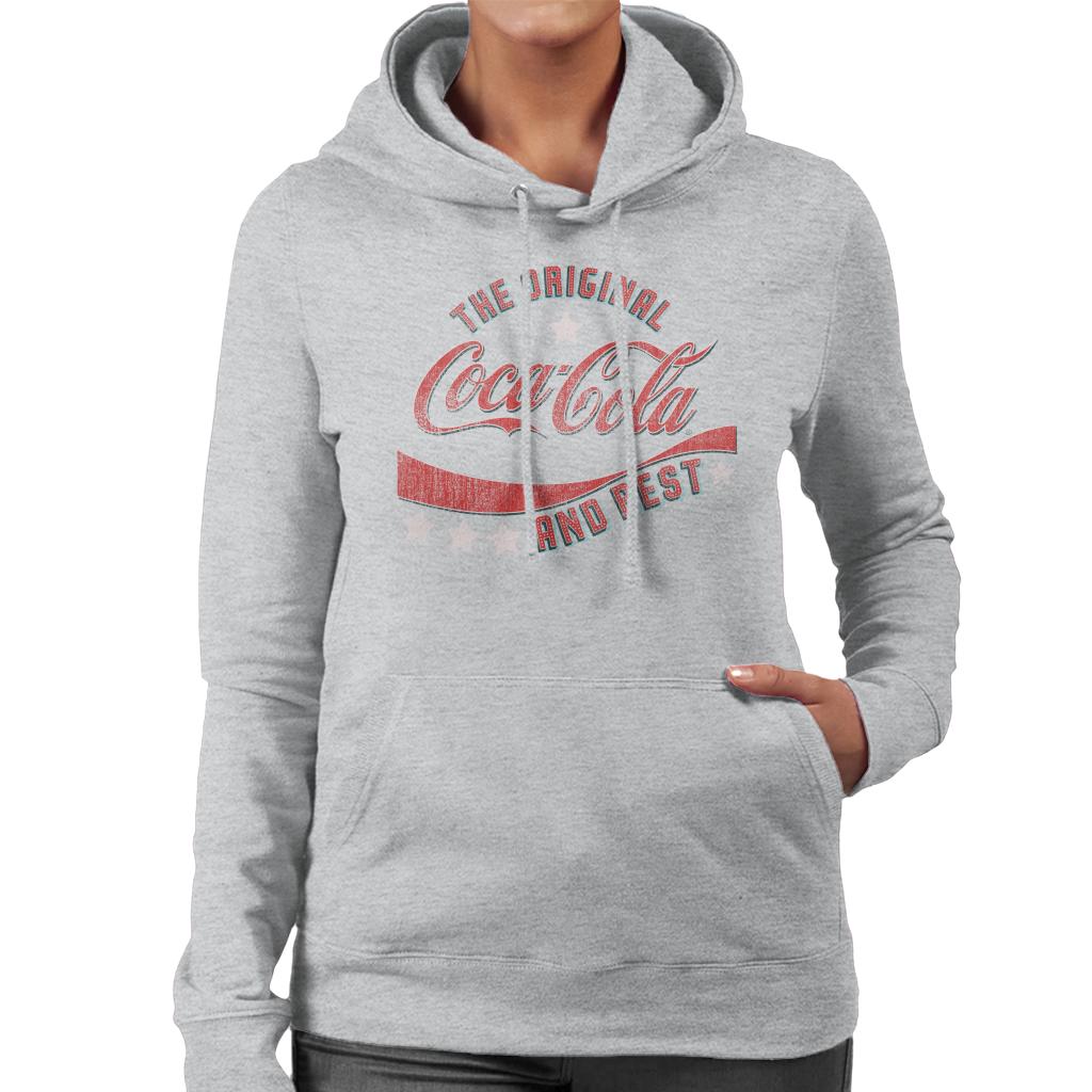 Coca Cola Stars The Original And The Best Women's Hooded Sweatshirt-ALL + EVERY