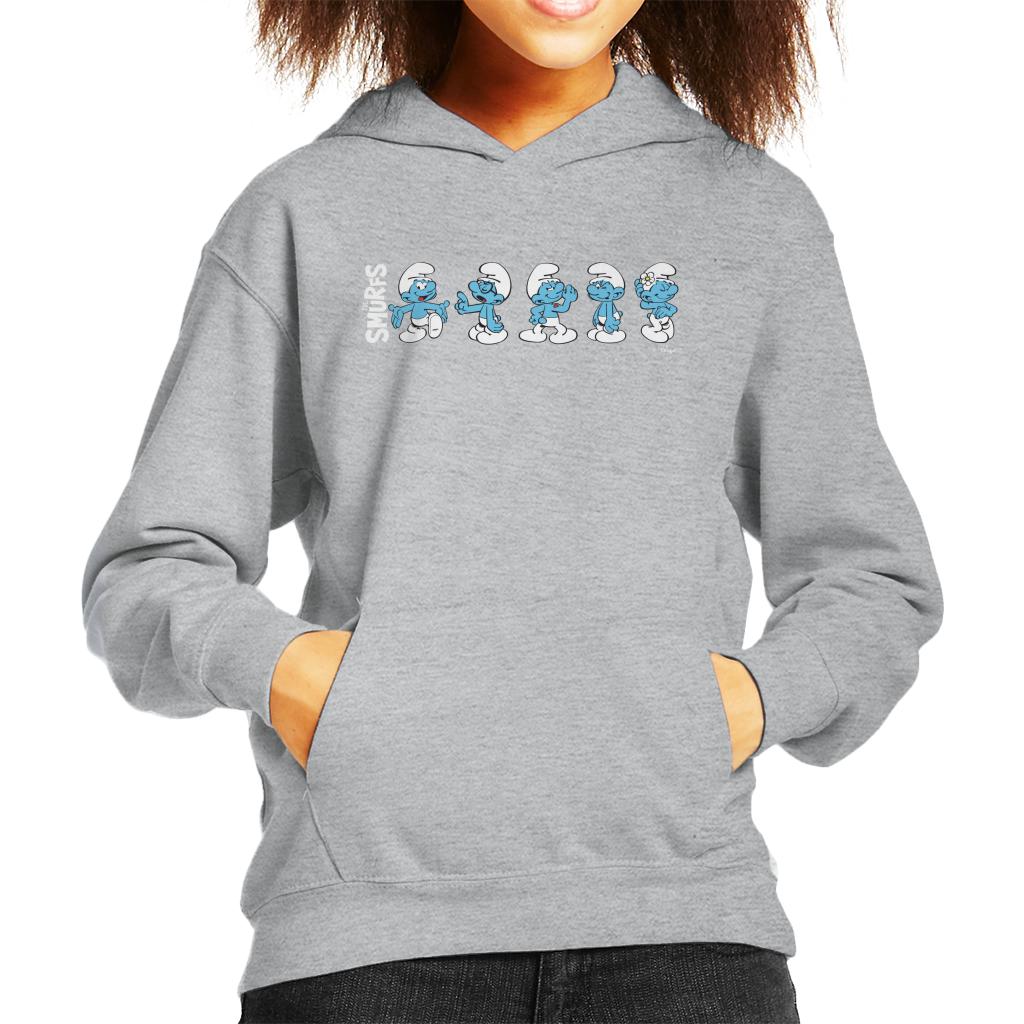 The Smurfs Character Actions Montage Kid's Hooded Sweatshirt-ALL + EVERY