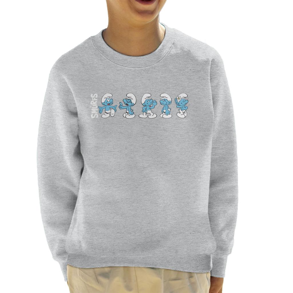 The Smurfs Character Actions Montage Kid's Sweatshirt-ALL + EVERY