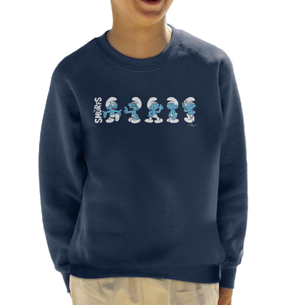 The Smurfs Character Actions Montage Kid's Sweatshirt-ALL + EVERY